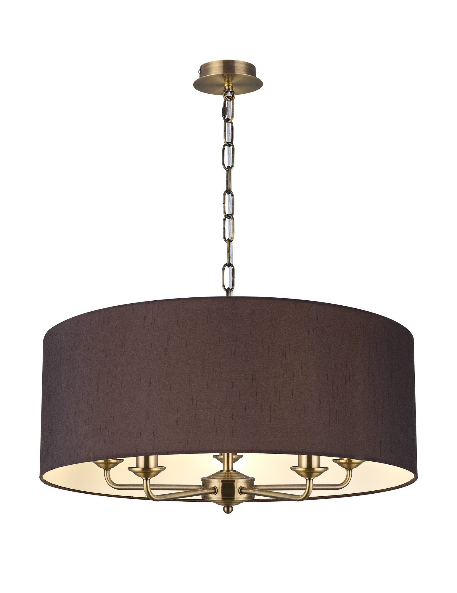 Banyan 60cm 5 Light Pendant Antique Brass; Black